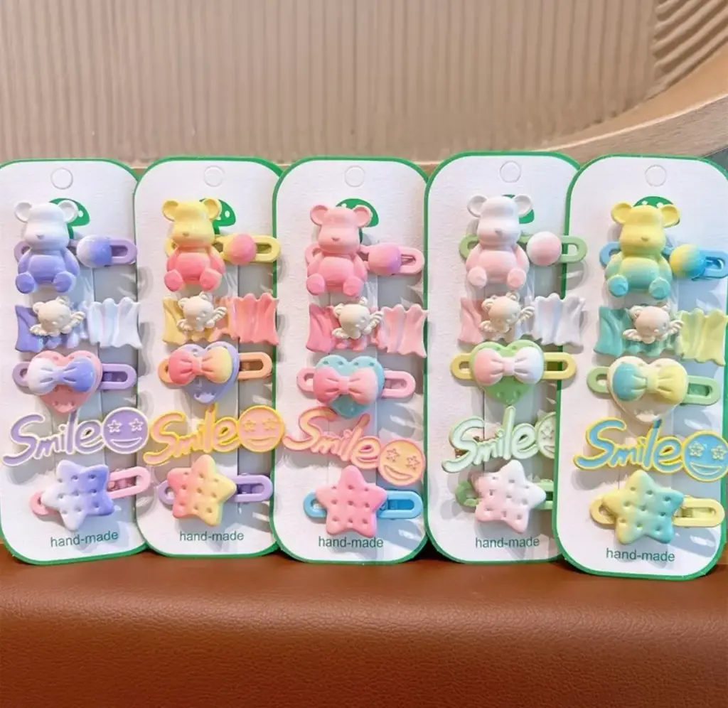 5 VĨ KẸP charm gấu nổi