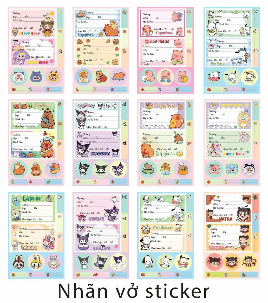 nhãn vở Sticker